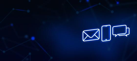 Icons of: Contact us, message, email, phone